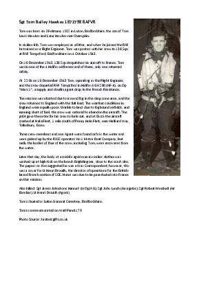 A preview of a PDF biography for Hawkes, Tom Bailey